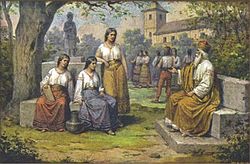 Josef Mathauser - Kníže Krok s dcerami (Kazi, Teta, Libuse).jpg