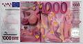 Nový design 1000 Eurové bankovky byl navržen s ohledem na zájmy většiny populace.