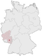 Lage Kaiserslauterns in Deutschland