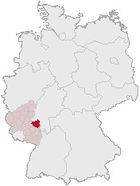 Deutschlandkarte, Position von Zotzenheim hervorgehoben