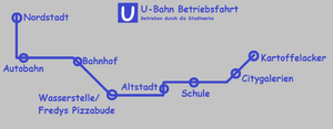 Netz der U-Bahn Betriebsfahrt