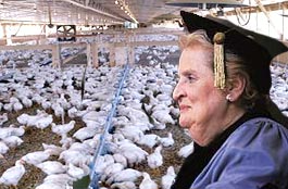 Albright receiving an honorary degree at the Perdue institute.