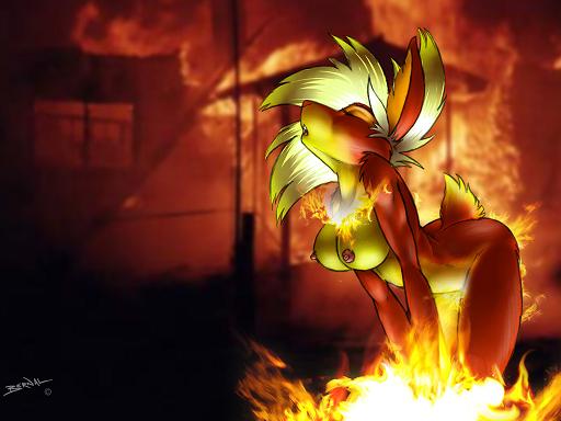 A picture of a female Flareon Furry.