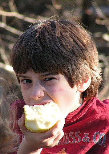 File:Boy eats apple.jpg