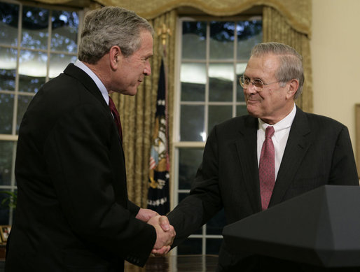 File:Bush and Rumsfeld.jpg