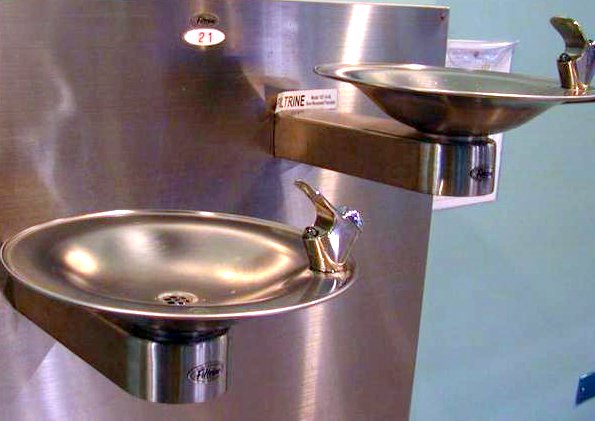 File:Water fountains - two stainless steel.jpg