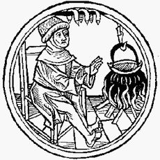 A pauper cooking a cauldron of Dorridge.