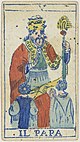 Piedmontese tarot deck - Solesio - 1865 - Trump - 05 - The Pope.jpg