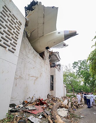 The wreckage of the crashed Air India Flight 171.jpg
