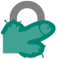 Teal padlock