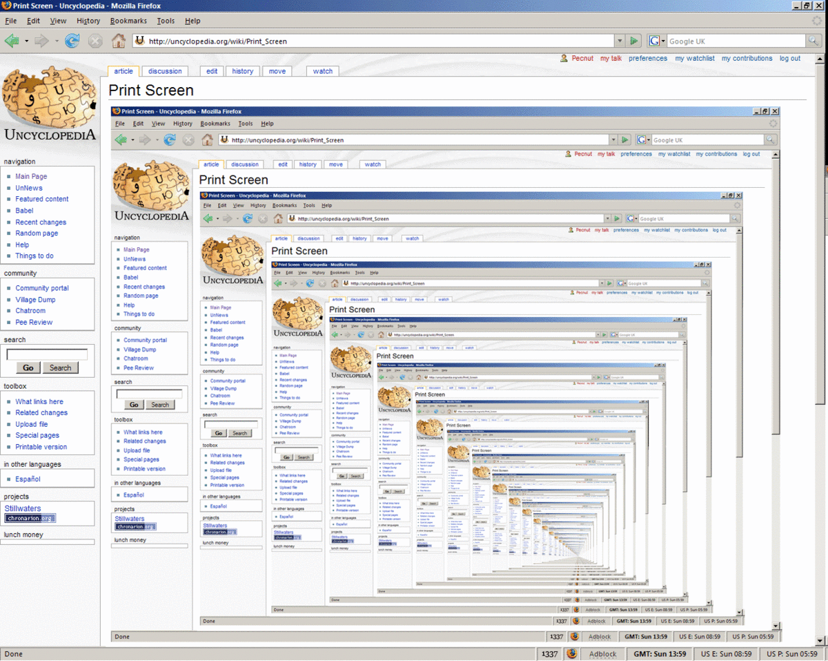 Print Screen Uncyclopedia, the contentfree encyclopedia