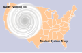 Super Typhoons are super extremist phase of hurricanes (they are thunderstorms), compared to the smallest atomic-sized cyclone named Tracy