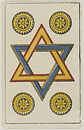 Aluette card deck - Grimaud - 1858-1890 - Four of Coins.jpg