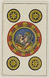 Aluette card deck - Grimaud - 1858-1890 - Five of Coins.jpg