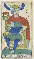 Piedmontese tarot deck - Solesio - 1865 - King of Cups.jpg