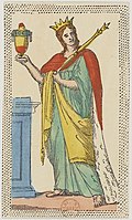 Minchiate card deck - Florence - 1860-1890 - Cups - 13 - Queen.jpg