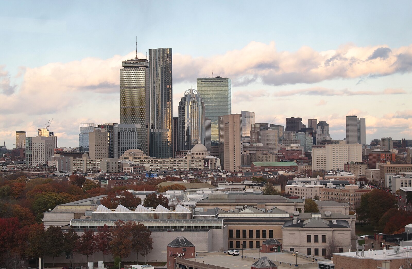 Boston skyline from MassArt Huntington Tower - November 2019 - WikiConference NA.jpg