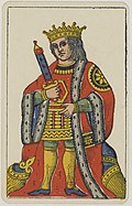 Aluette card deck - Grimaud - 1858-1890 - King of Swords.jpg