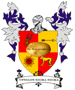 The Upsilon Sigma Sigma coat of arms
