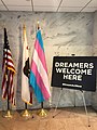 Transgender flag outside of Kamala Harris' DC office.jpg