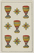 Aluette card deck - Grimaud - 1858-1890 - Five of Cups.jpg