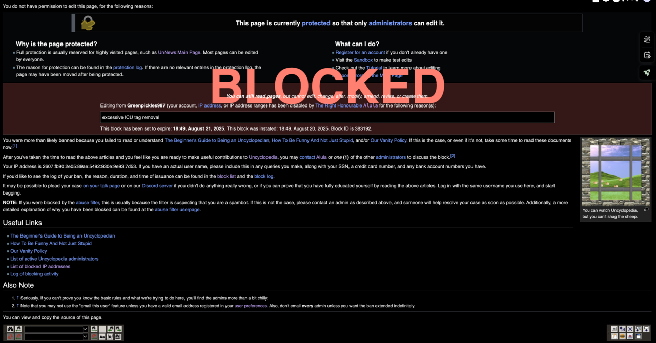 Great, look what you did! You just blew up Uncyclopedia!