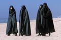Saudi models showing the latest in Shari'a approved beachwear