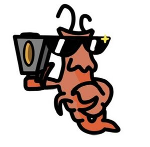 Pistol Shrimps logo / mascot, "Lil Shrimper"