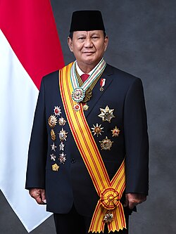 Prabowo Subianto with presidental and military decorations.jpg