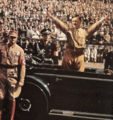Hitler saluting the living shit out of everything in sight. Or trying to fly.