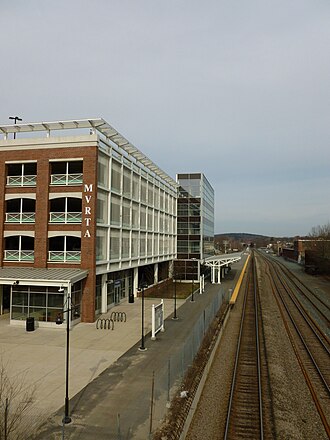 McGovern Transportation Center, viewing Haverhill MBTA line; Lawrence, MA; 2011-04-10.jpg