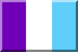 600px trisection vertical HEX-6F00B7 White HEX-5FCEFB.svg