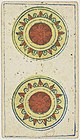 Piedmontese tarot deck - Solesio - 1865 - 2 of Coins.jpg