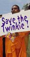 Hassan Mohammed Ali-Akbar, Class of 1996, protests Twinkie rationing.