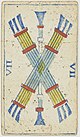 Piedmontese tarot deck - Solesio - 1865 - 7 of Batons.jpg