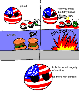 A PolandBall comic depicting 9/11's origins in a very simplified manner.