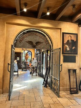 The entrance to the bar "The Presidential Lounge" inside the Mission Inn located in Downtown Riverside, CA.