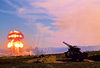 9V Battery of the Queen's Regiment of Heavy Artillery in action against the Black Hand High School football team.