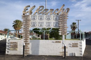 Sign for El Rancho motel in Barstow, California LCCN2013633209.tif
