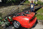 Valedictorian Takahashi is sanguine about his storm-damaged car: "I always wanted a convertible."