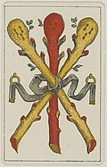 Aluette card deck - Grimaud - 1858-1890 - Three of Clubs.jpg