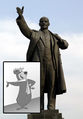 Yogi Berra posing for Lenin