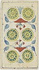 Piedmontese tarot deck - Solesio - 1865 - 6 of Coins.jpg