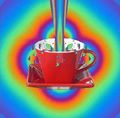 The liquid spirit energy of universal love is pouring onto and into this Red Teacup.