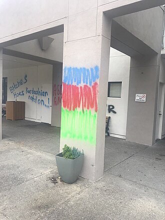 2020 vandalism of KZV School and Armenian Community Center 02.jpg
