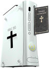 The xBible360 is shown here with classic bible attachment.