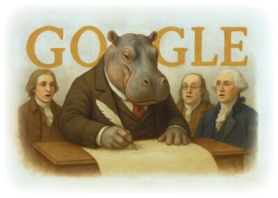 Commemorating the 264th anniversary of the Treaty of Tidal Mud, where the rare Blue-Spined Hippo of Southern Amazonia signed over the Eastern Seaboard in exchange for unlimited melons and belly rubs