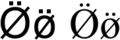 Example of the new pan-scandinavian Latin letter ø with diaeresis